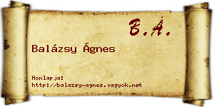 Balázsy Ágnes névjegykártya