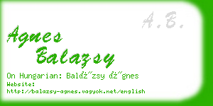 agnes balazsy business card